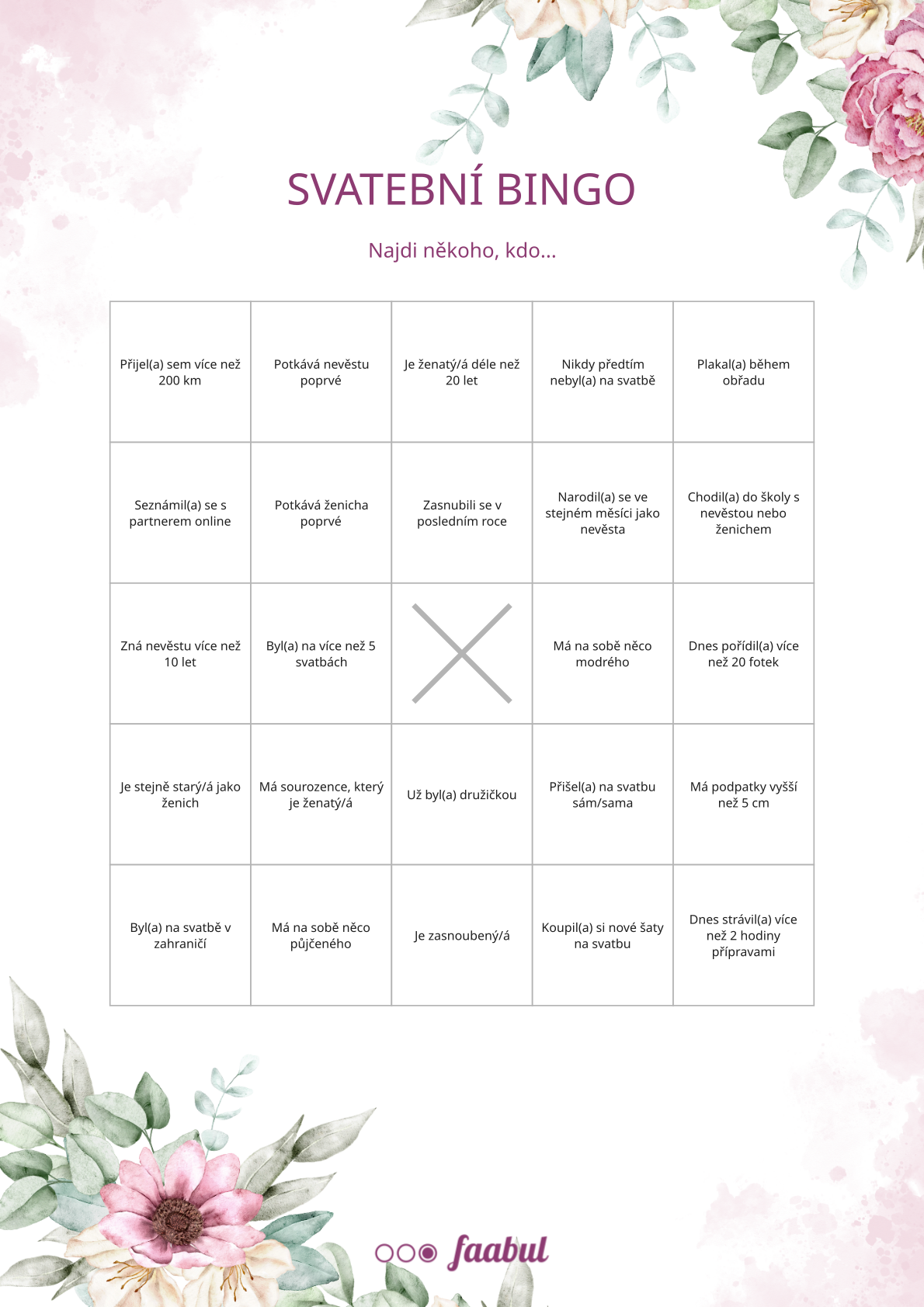 Svatební Bingo