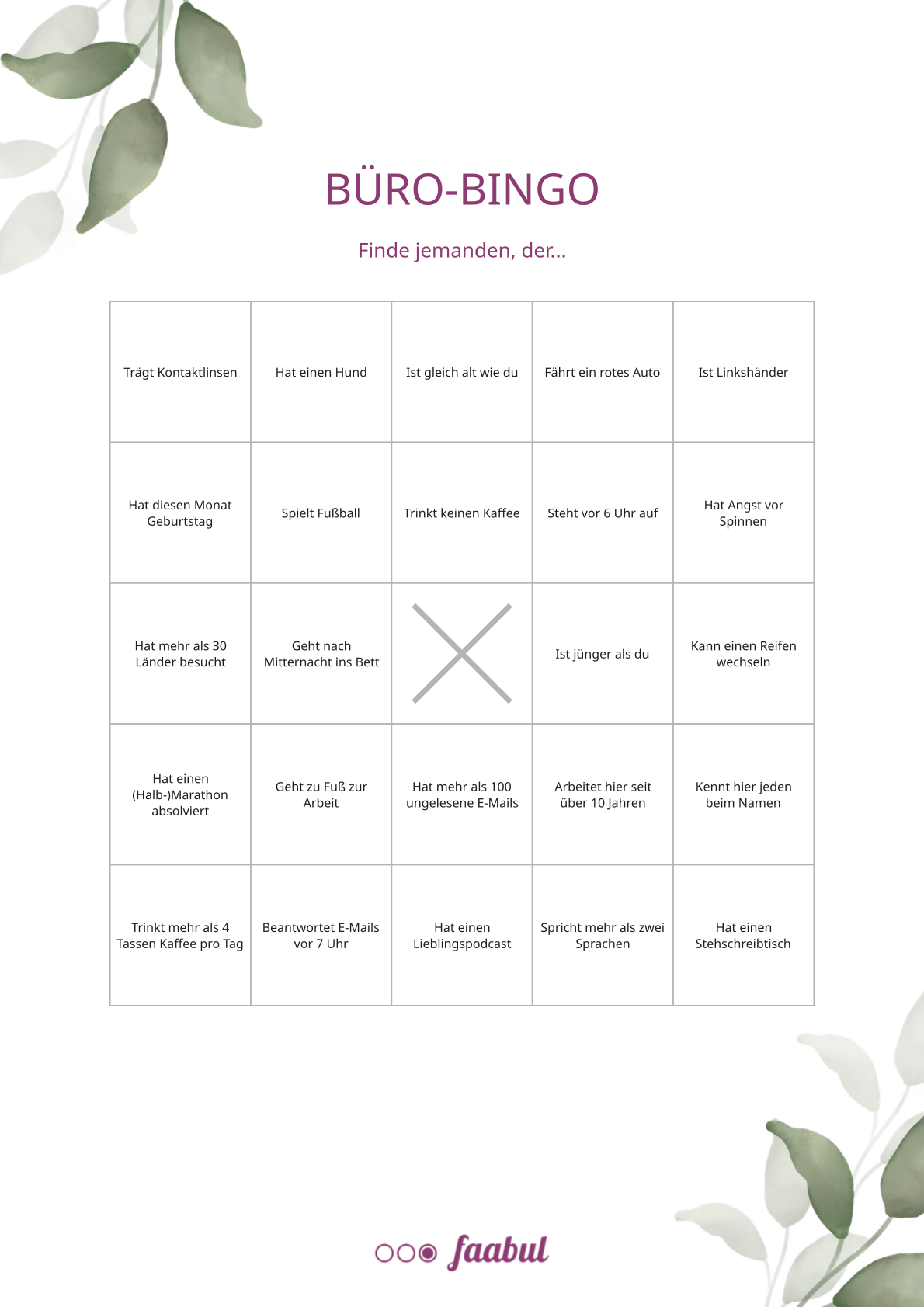 Büro-Bingo