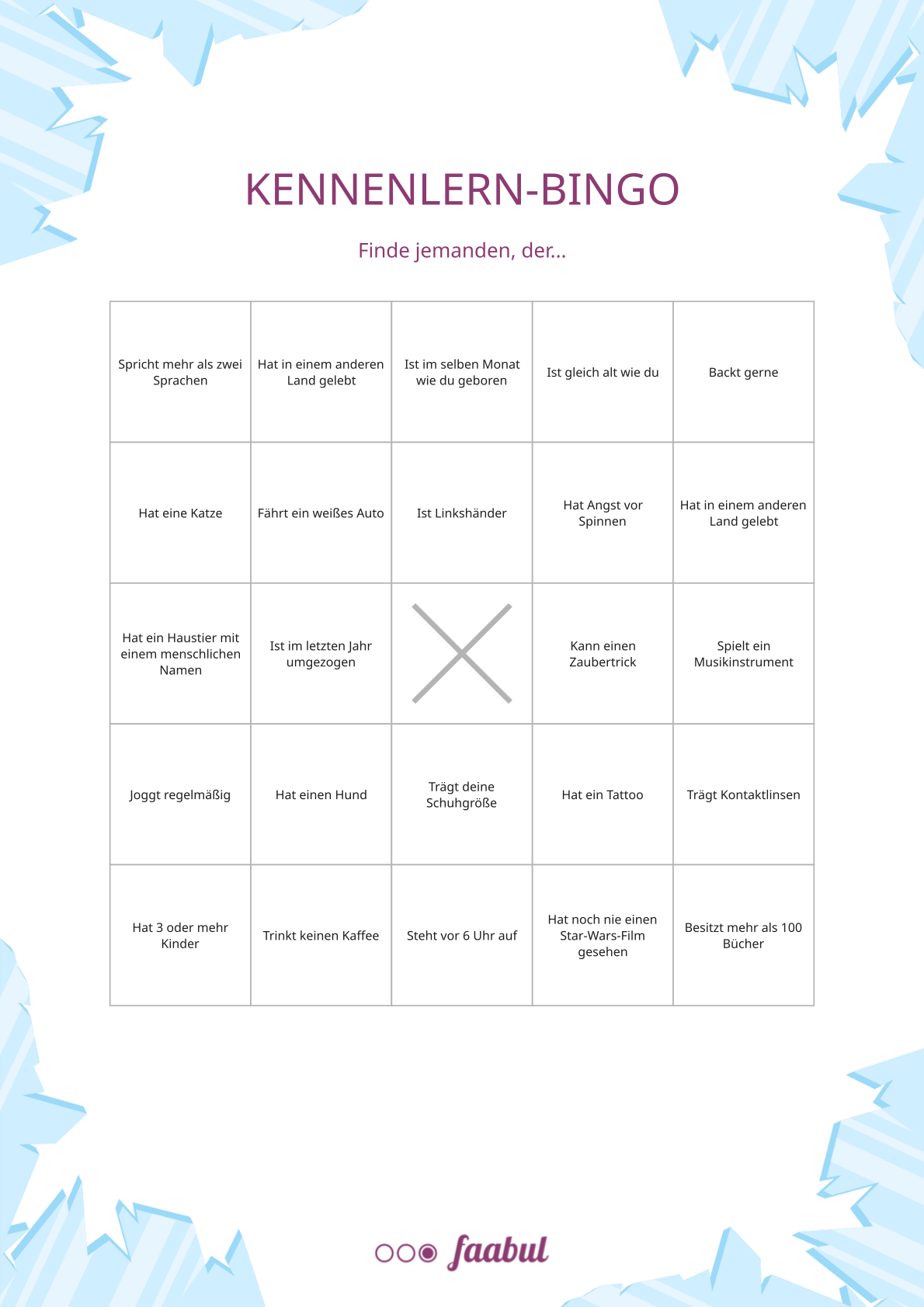 Kennenlern-Bingo