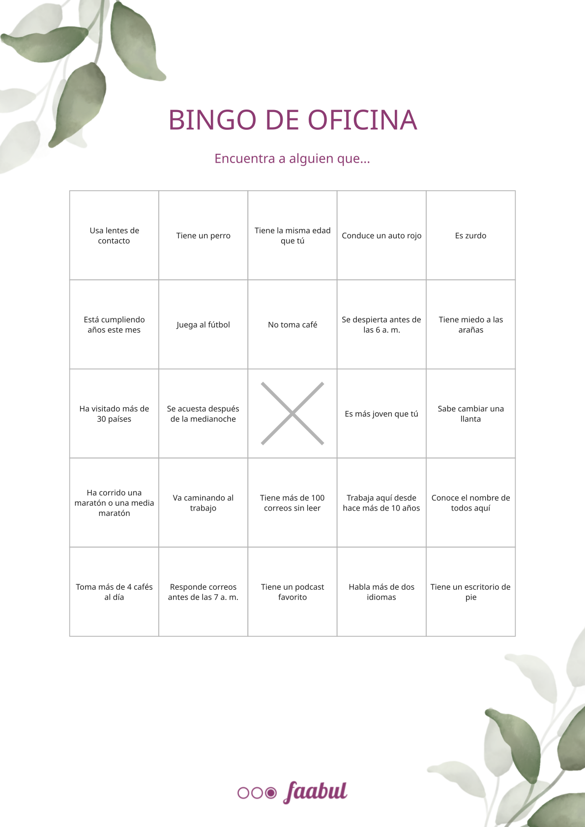 Bingo de oficina