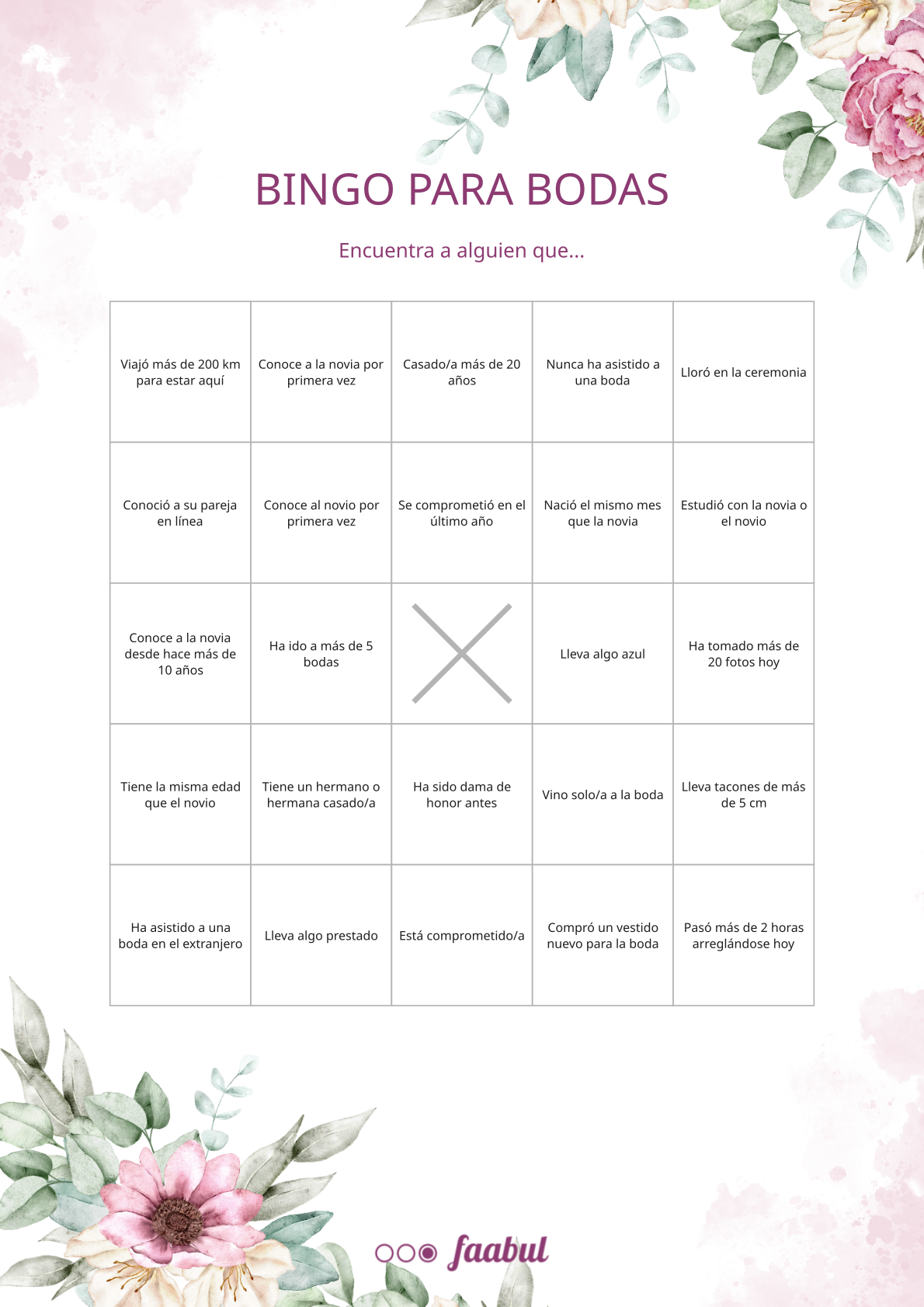 Bingo para bodas