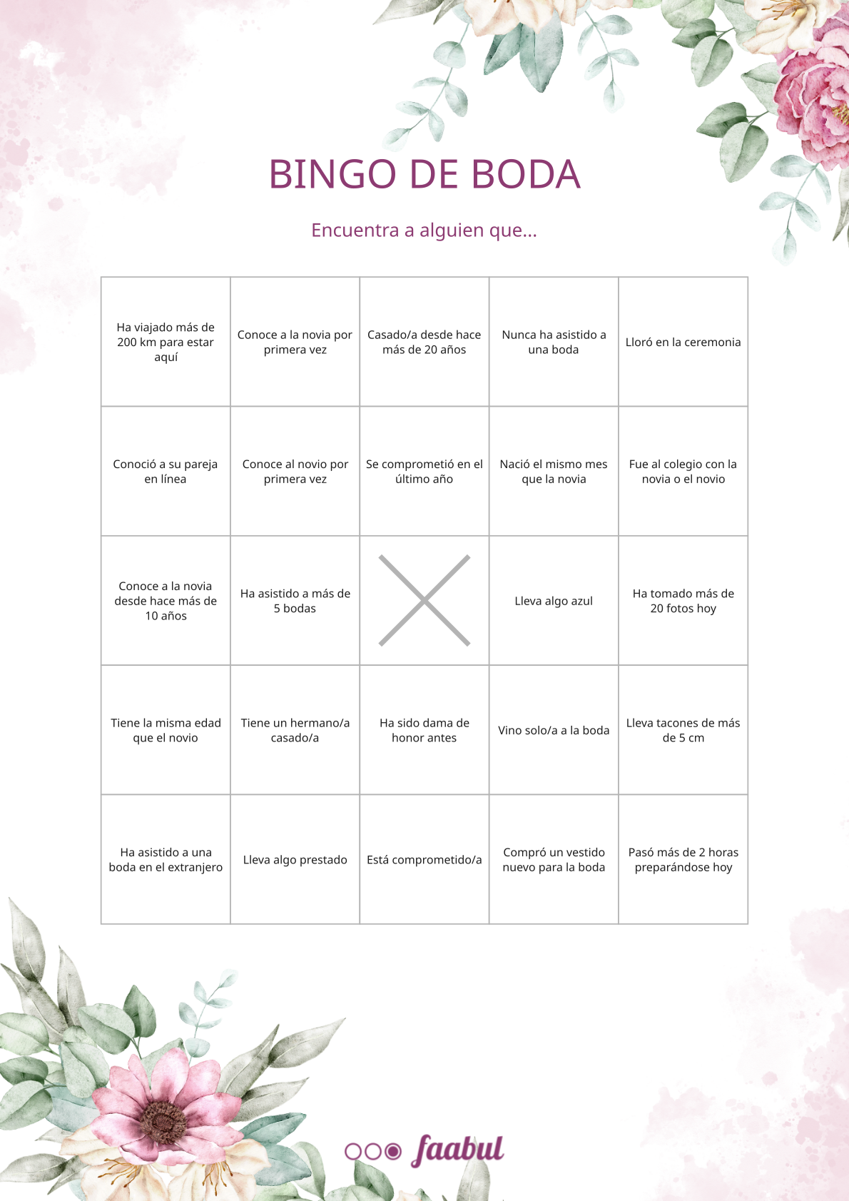 Bingo de boda