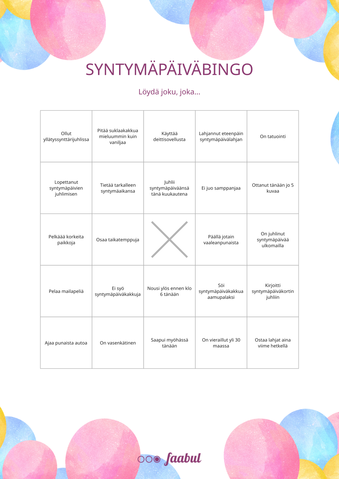 Syntymäpäiväbingo