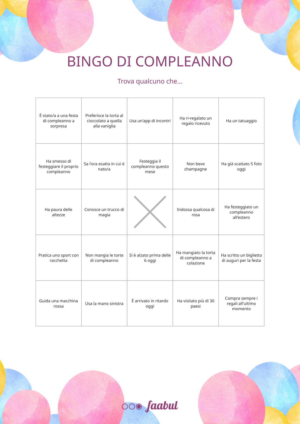 Bingo di compleanno
