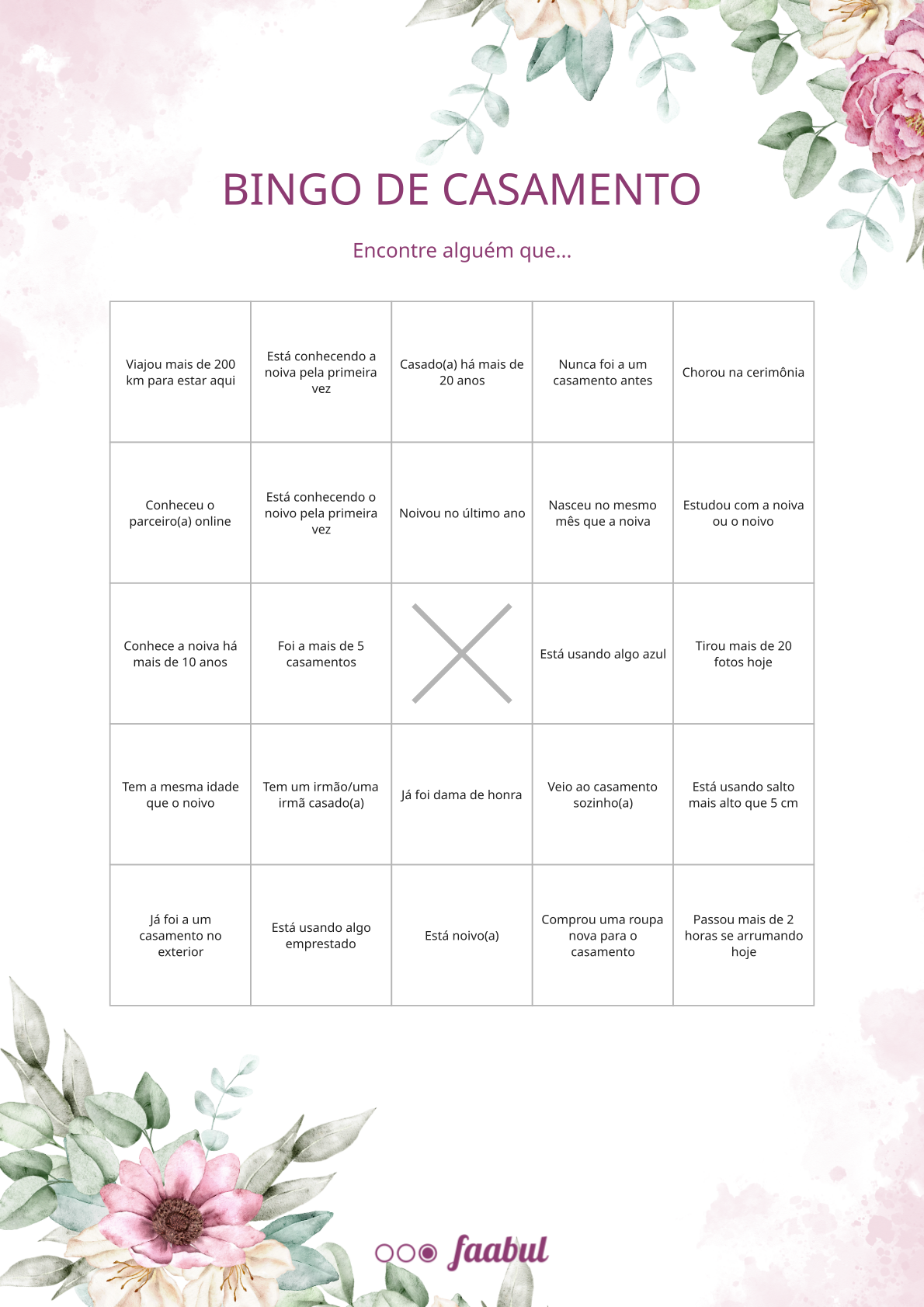 Bingo de Casamento