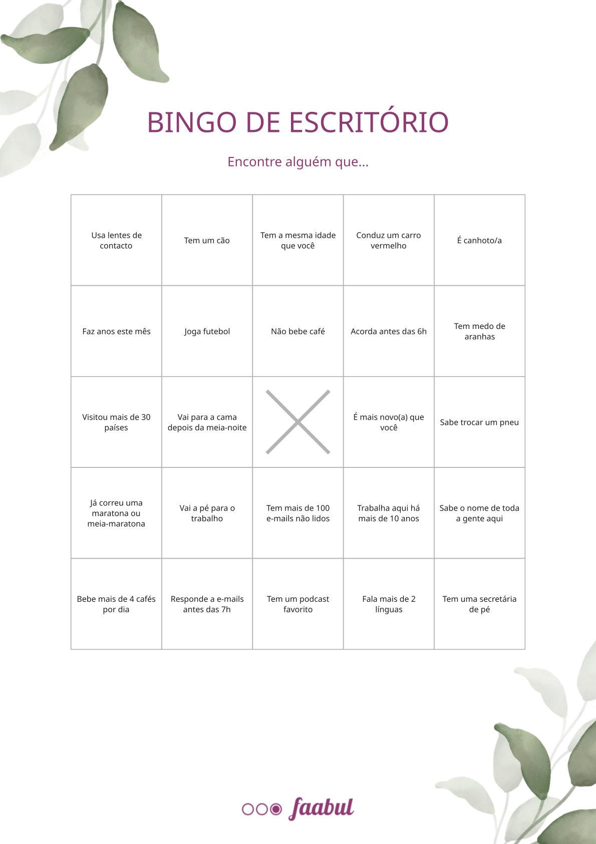Bingo de Escritório
