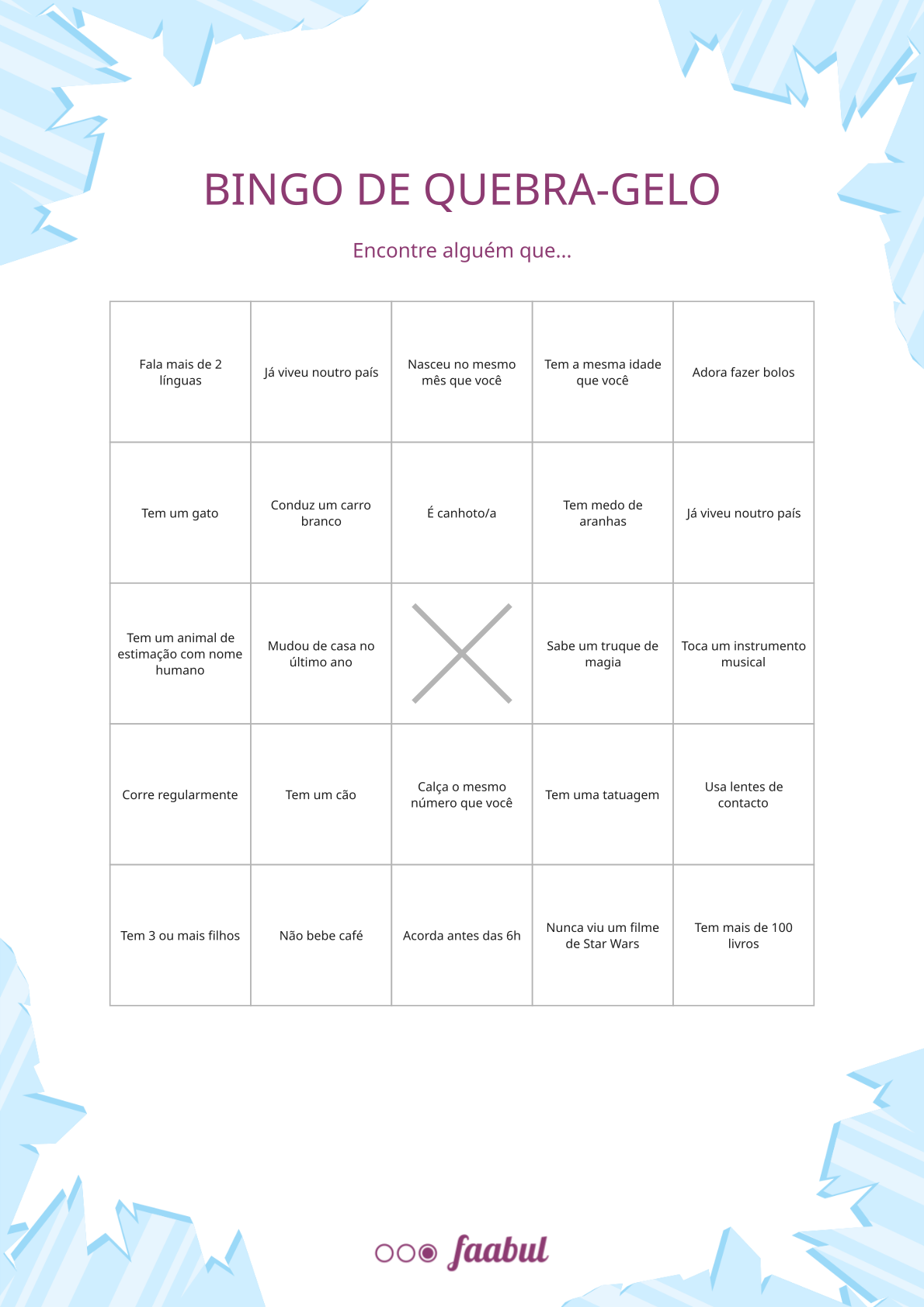 Bingo de Quebra-Gelo