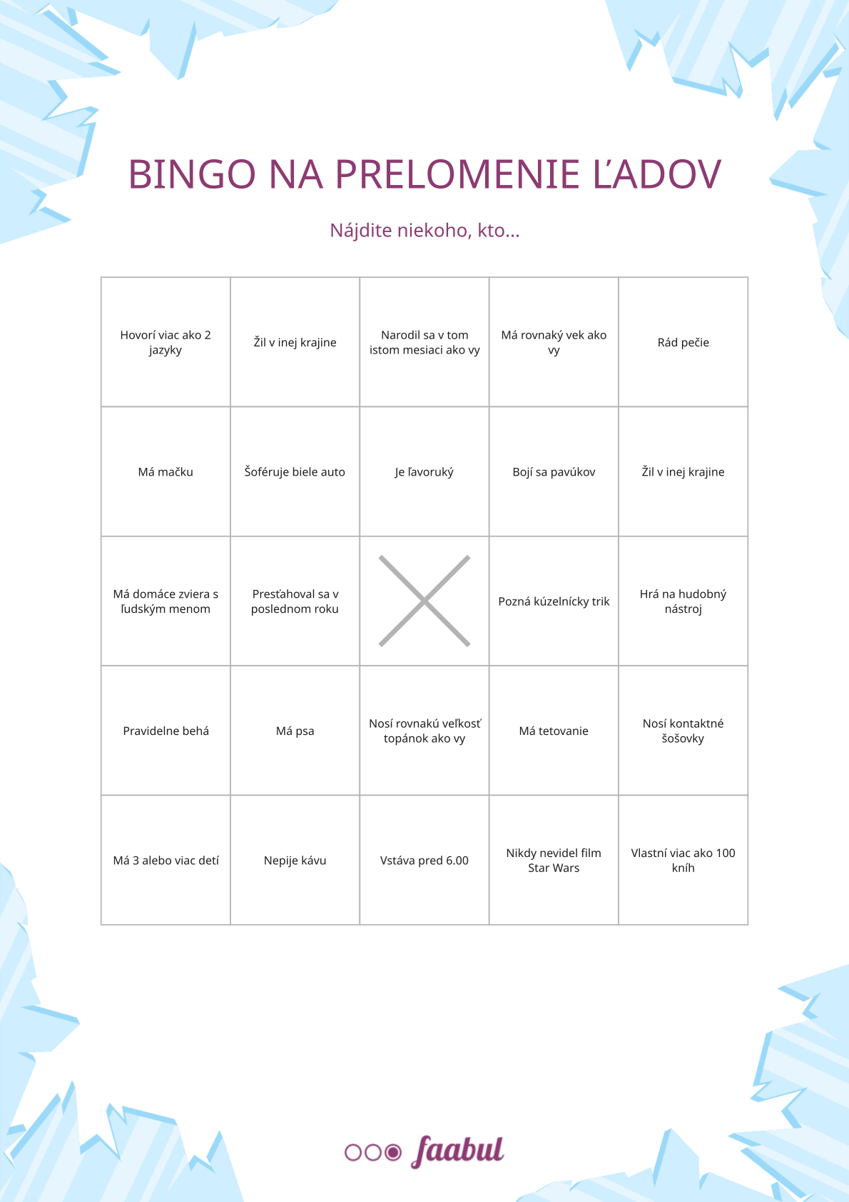 Bingo na prelomenie ľadov