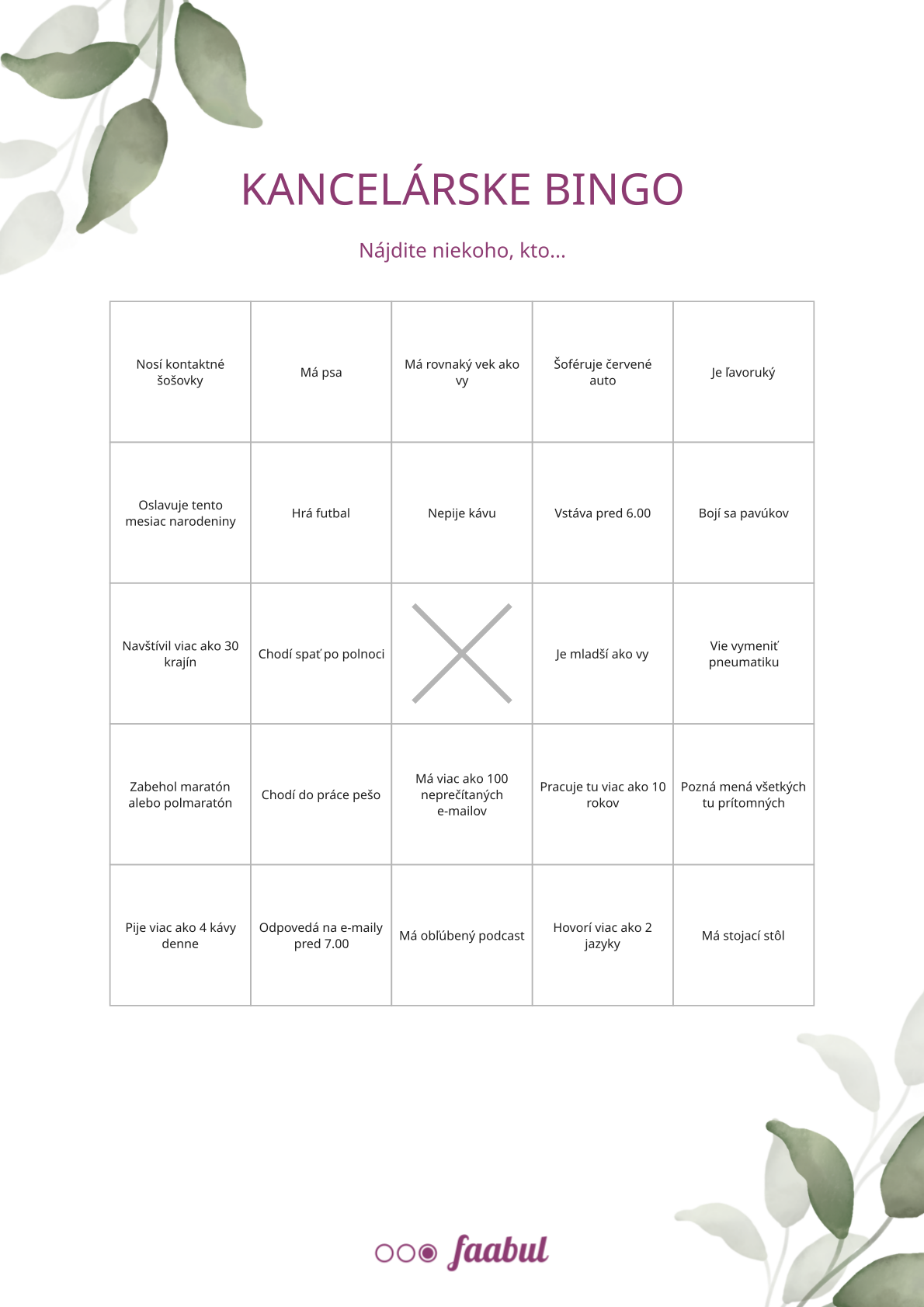 Kancelárske bingo