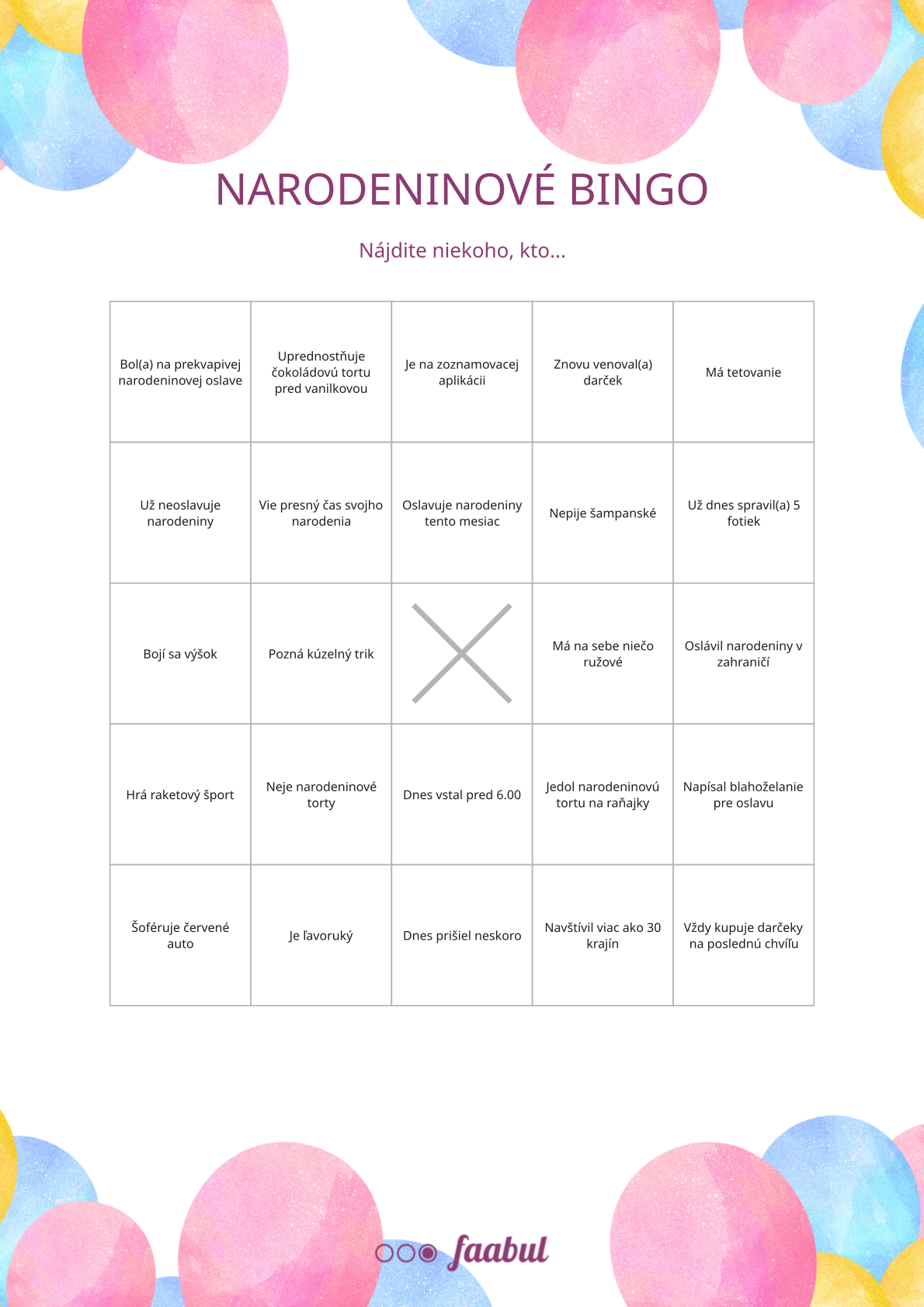 Narodeninové bingo